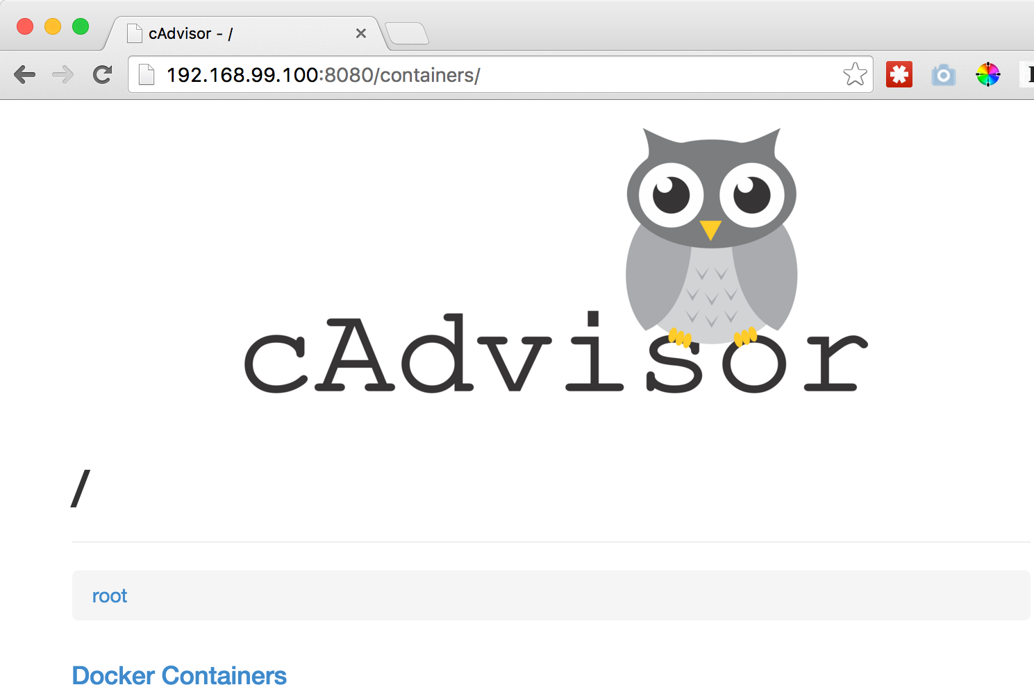 The cAdvisor webUI